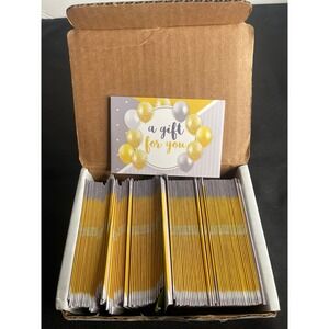 100 Pack A Gift For You Balloon Gift Card Holders Yellow Grey Bulk Set